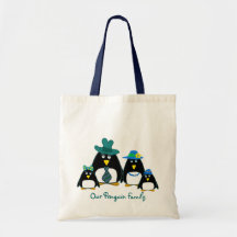 Fun Penguin Family.  Gift  Shopping Bag