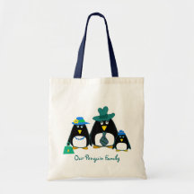 Fun Penguin Family.  Gift  Shopping Bag