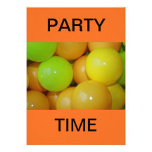 Fun Plastic Balls Party Time Custom Invitations