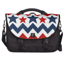 Fun Red White Blue Chevron Stars and Stripes Laptop Computer Bag