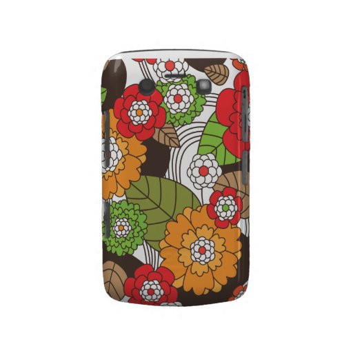 Fun retro floral pattern blackberry case