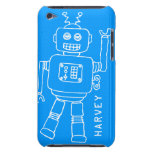 Fun robot named blue & white boys ipod touch case