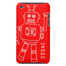 Fun robot named red & white boys ipod touch case