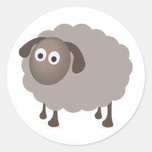 Fun Sheep Design Round Sticker