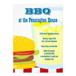 Fun summer BBQ (barbeque) grill party invitation invitations