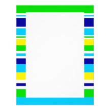Fun Summer Striped Teal Lime Yellow Blue Gifts Personalized Announcement