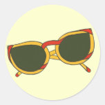 Fun sunglasses in yellow and red on stickers