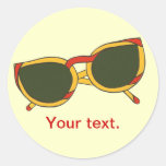 Fun sunglasses in yellow and red on stickers