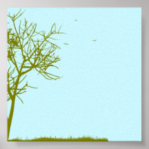 Fun tree silhouette poster