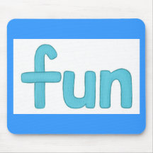 fun word in aqua mousepad