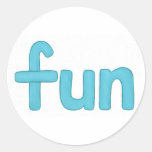 Fun word in aqua, stickers