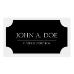 Funeral Director Black Plaque/Classic White Business Card Templates