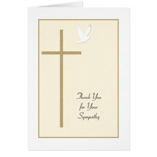 Funeral Sympathy Thank You Card -- Cross & Dove