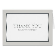 Funeral Thank You Card -- Classic Silver