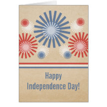 Funky 4th of July Fireworks & Stripes Card