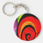 Funky Abstract Circles Art Keychain