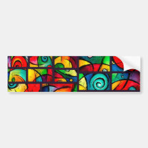 Funky Abstract Swirly Art Bumper Stickers