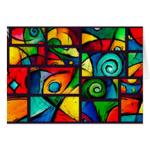 Funky Abstract Swirly Art Greeting Cards
