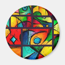 Funky Abstract Swirly Art Magnet