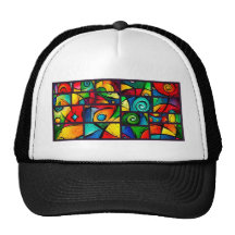 Funky Abstract Swirly Art Mesh Hats