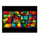 Funky Abstract Swirly Art Postcard