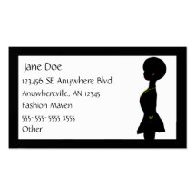 Funky Afro Woman Silhouette Business Card