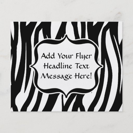 Funky Black/White Zebra Monogram Flyers