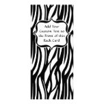 Funky Black/White Zebra Monogram Personalised Rack Card