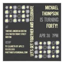Funky Blocks Adult Birthday Party Invitation