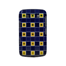 Funky Blue Yellow Block Pattern Blackberry Case