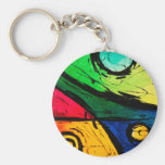 Funky Bright Colours Abstract Art Keychains