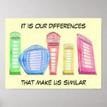 funky British phone booths print