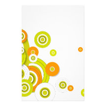 Funky circles on white custom stationery