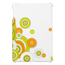 Funky circles on white iPad mini cases
