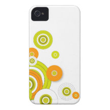 Funky circles on white iPhone 4 Case-Mate case