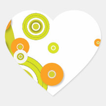 Funky circles on white sticker