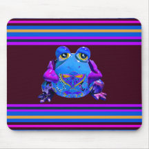 Funky Colorful Frog Blue Purple Funny Gifts Mousepads