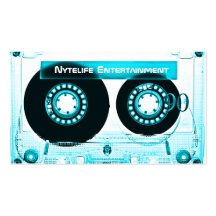Funky Cool Aqua Mixtape Business Card Templates