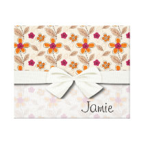 funky doodle flowers pattern canvas prints