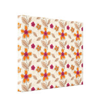 funky doodle flowers pattern canvas prints