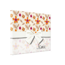 funky doodle flowers pattern canvas prints
