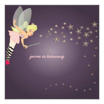 Funky fairy, Children Birthday Party Announcements