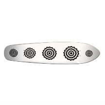 Funky Flower in Black and White. Custom Skate Board