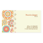 Funky Flowers (Cream) Lace Border Business Card