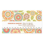 Funky Flowers (Cream) w/ Lace Business Card