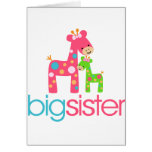 Funky Giraffe Big Sister Tshirt Cards