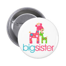 Funky Giraffe Big Sister Tshirt Pin