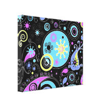 funky hippie retro abstract design canvas prints