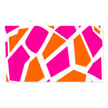 Funky Hot Pink Orange Giraffe Print Girly Pattern Business Card