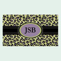 Funky Leopard Print Business Card :: green/purple business cards